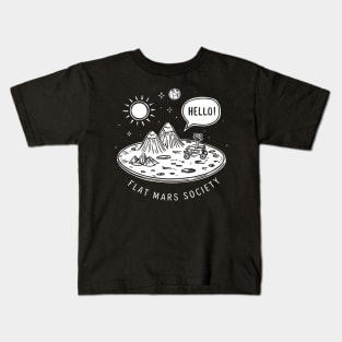 Flat Mars society, funny space pun Kids T-Shirt